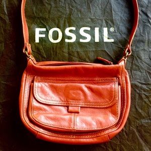 Fossil red leather bag